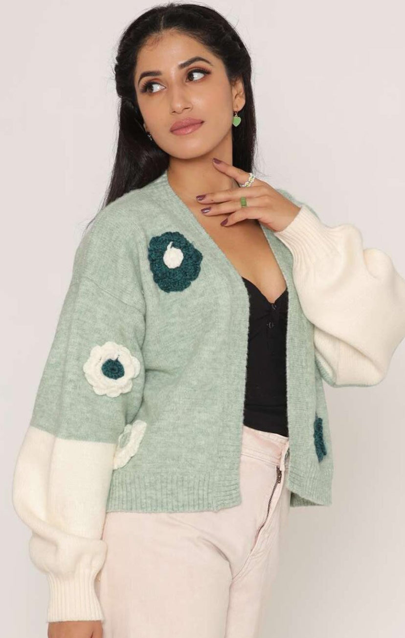 Front open Crochet Pullover