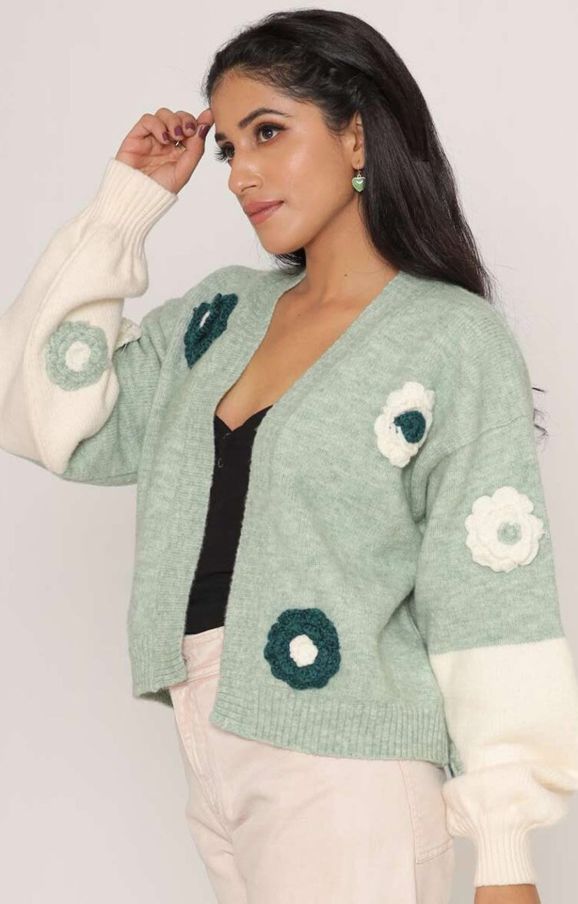Front open Crochet Pullover
