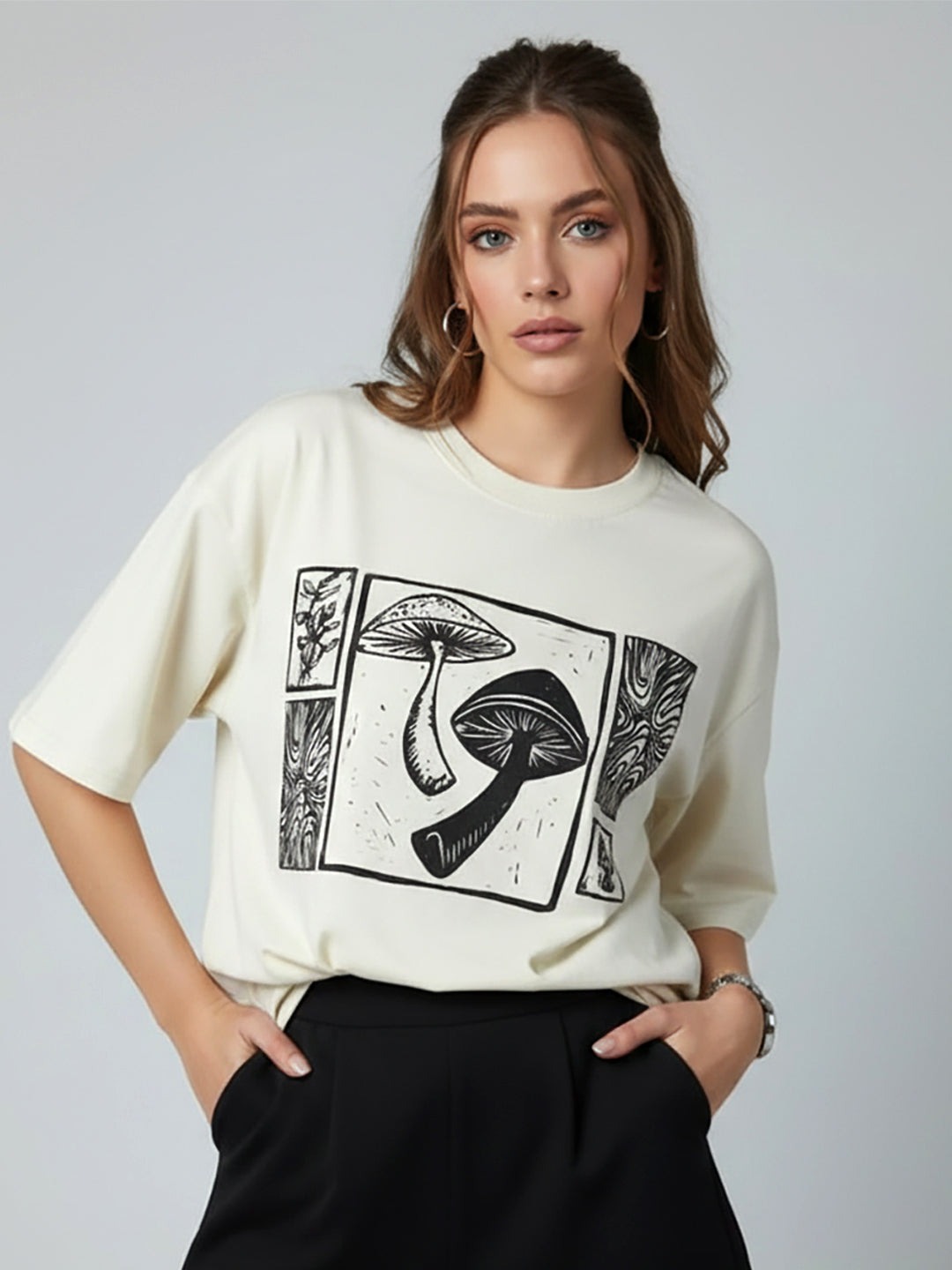 MUSHROOM OVERSIZED T-SHIRT