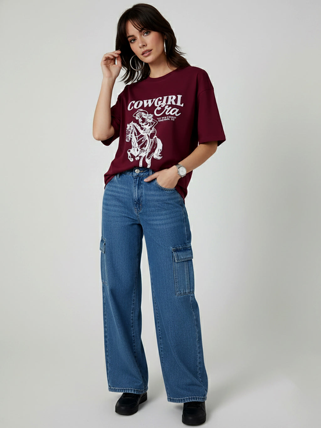 COW GIRL OVER SIZED T-SHIRT