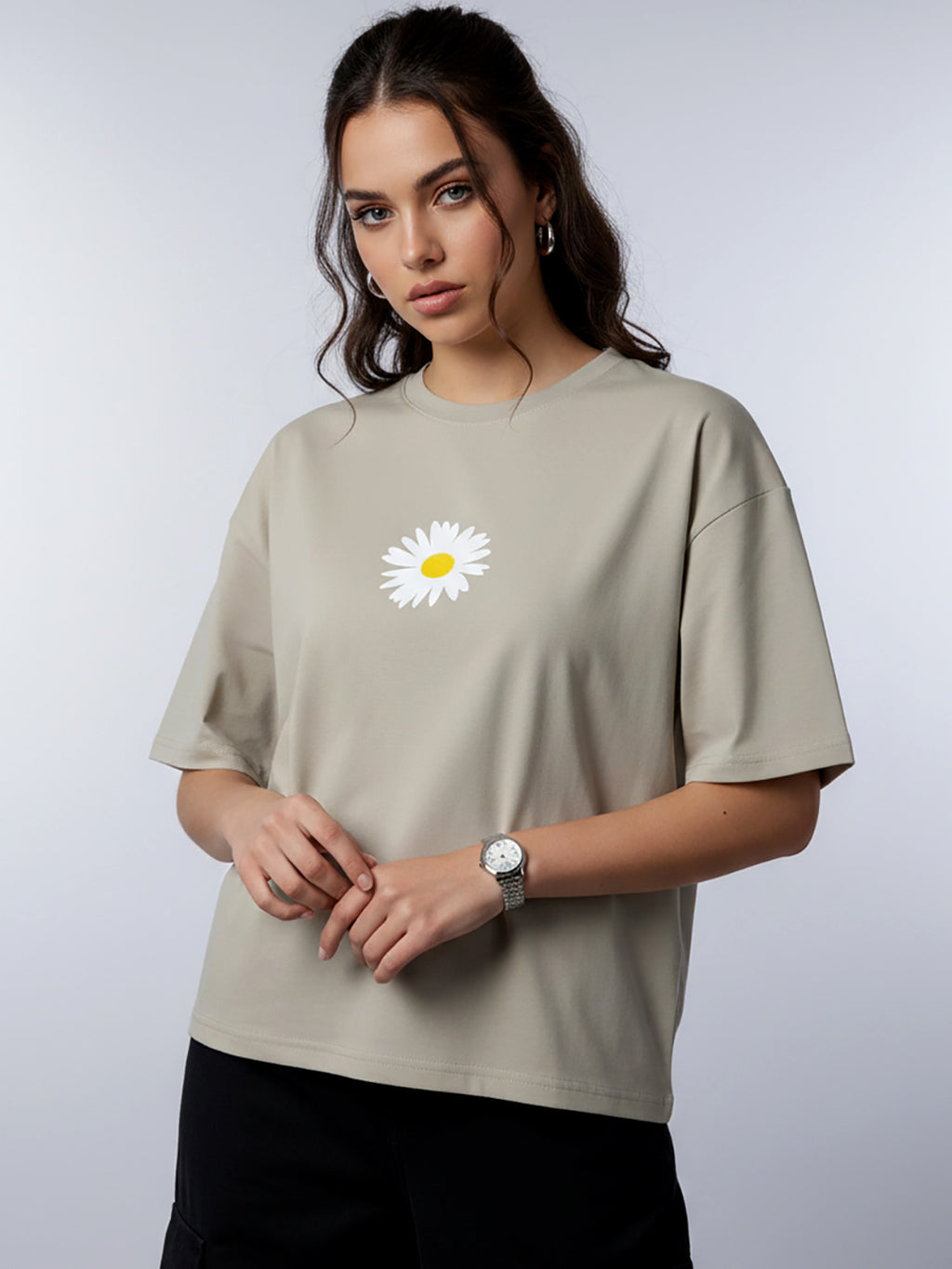 Flower Printed oversized tshirt