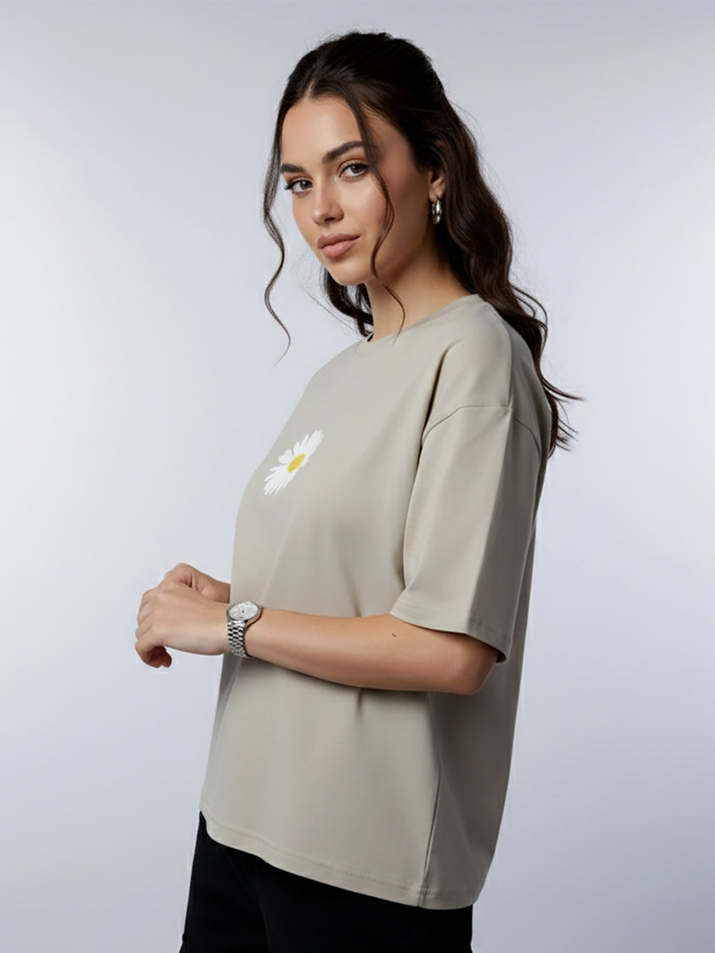 Flower Printed oversized tshirt