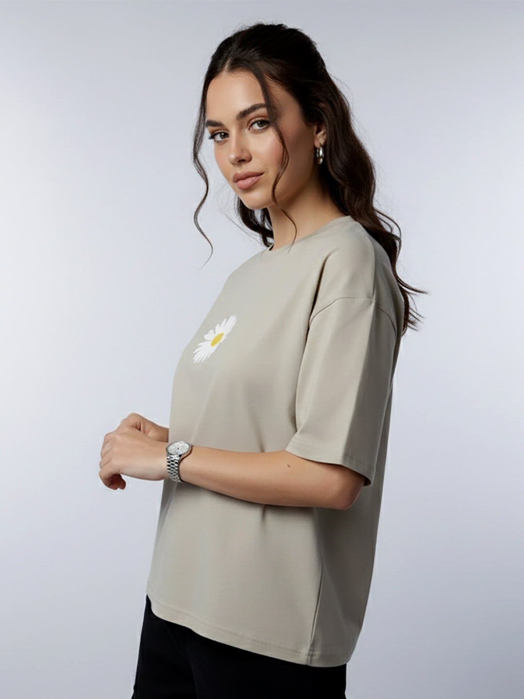 Flower Printed oversized tshirt