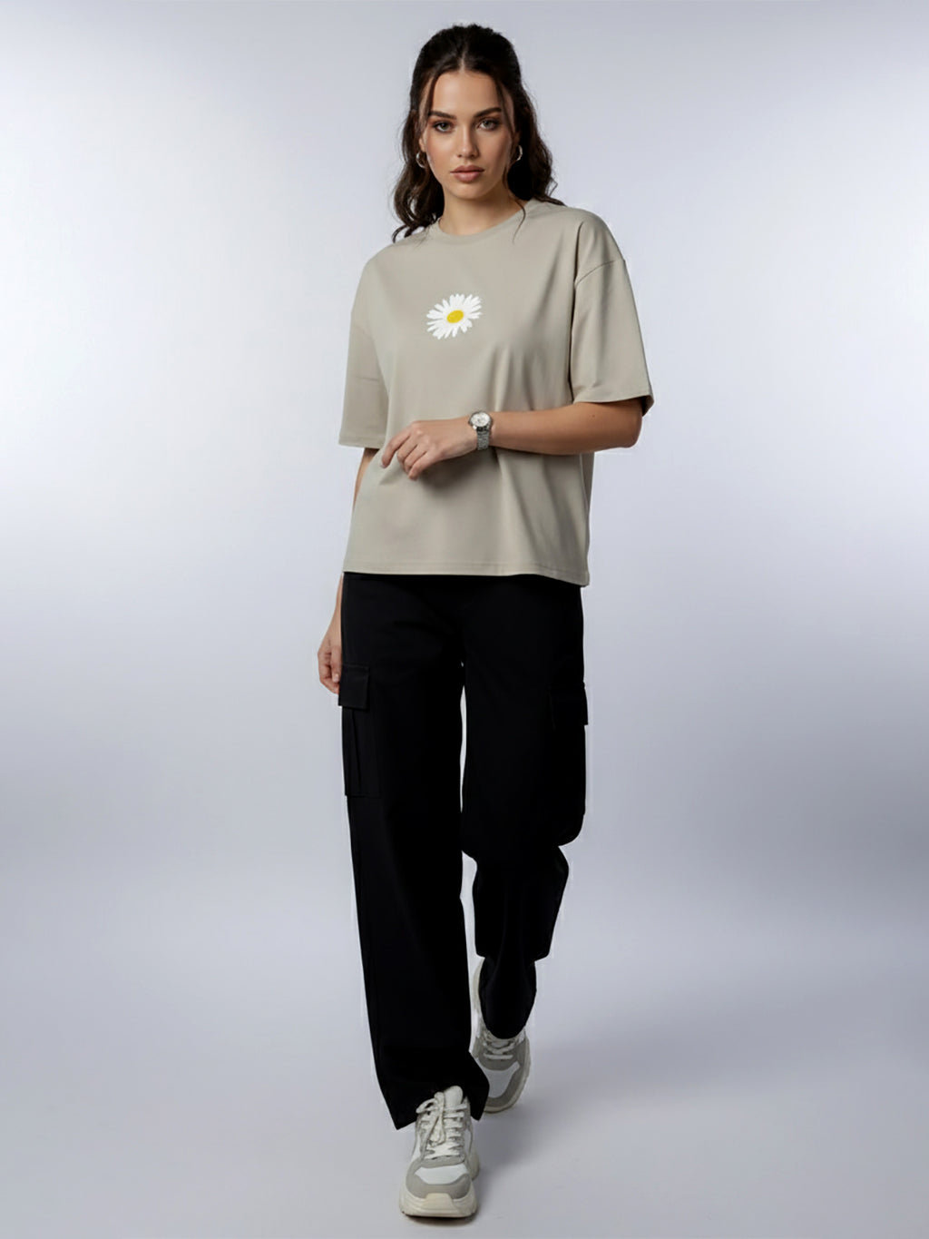 Flower Printed oversized tshirt