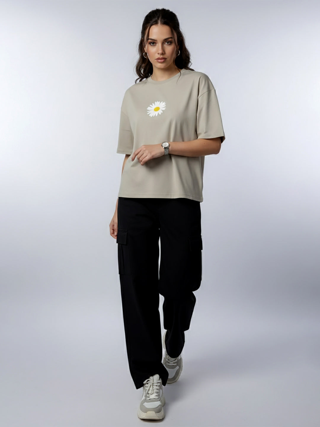 Flower Printed oversized tshirt