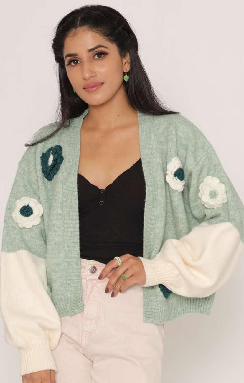 Front open Crochet Pullover